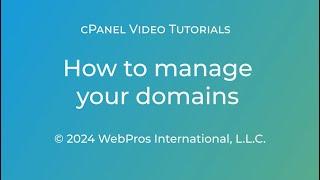 How to Manage Your Domains