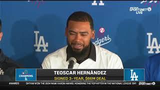 Teoscar Hernández Reveals Why He Re-Signed with Dodgers, Other Offers, Full Press Conference