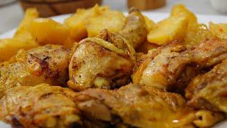 Zlatna piletina - Nikad ljepše meso sa krompirom a priprema se tako brzo |Piletina krompir recept 4K