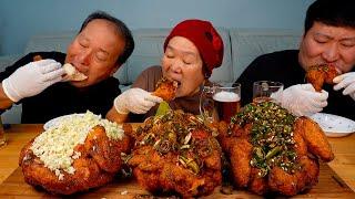 [파닭, 고추통닭, 마늘통닭] 가마솥에 튀기고 소스도 직접 만든 3종 통닭 먹방! (3 Kinds of Fried chicken) 요리&먹방 - Mukbang eating show