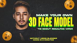 How to make your 3D face for gaming overlay like Scout without using blender | 3D face like Scout
