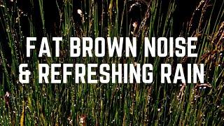 Fat Brown Noise and Refreshing Rain | 12 hours | Black Screen |