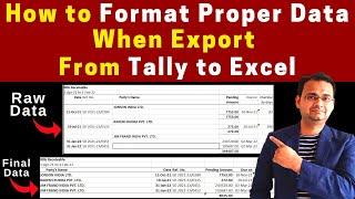 How to Format Proper Data when Export from Tally to Excel