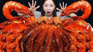 간만에 먹는 초대왕 문어 해물찜  주먹밥까지 만들어 야무지게 먹방 Spicy Octopus Seafood Boil & Rice Ball Mukbang ASMR Ssoyoung