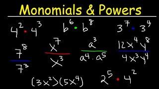 Multiplying and Dividing Monomials