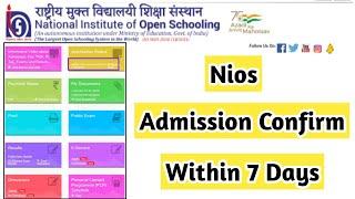 Nios Admission Confirm 7 Days Me Confirm Kare | Task Is Helping (NIOS) #nios #exam #admission