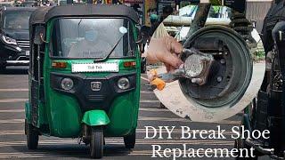 DIY TVS TukTuk Breakshoe Repair •Bajaj Re Changing Breakshoe for Beginners • TVS King