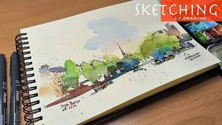 Drawing Stunning Street Scenes with Easy and Simple Watercolor Techniques