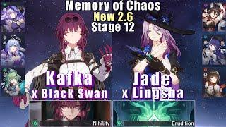 E0S1 Kafka DoT & E0S0 Jade Team | New 2.6 Memory of Chaos 12 3 Stars | Honkai Star Rail