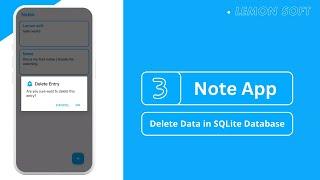 Notes App - Delete Data from SQLite Database in Android Studio using Java | CRUD Part 3