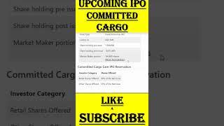 Committed Cargo IPO Review | Committed Cargo IPO GMP | Committed Cargo IPO latest GMP | SMEIPO