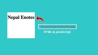 Disable Copy & Paste Option in HTML & JavaScript