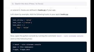 23. Frappe Hooks:  tap into functionality and events - ERPNext