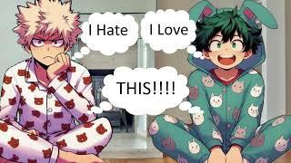 You and Bakugo are forced to stay at Dekus house! (Deku and bakugo x listener)