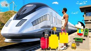 GTA 5 : Franklin and Shinchan First Bullet Train Experience in GTA 5 ! (GTA 5 mods)