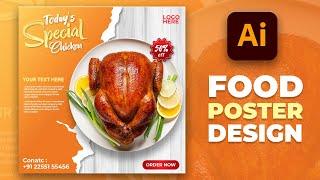 Illustrator CC Tutorial | Graphic Design | Food Poster Design