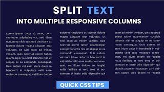 Split Text Into Multiple Responsive Columns With CSS