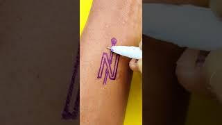 Super N Latter On Hand Tattoo #shorts || how to make tattoo N latter by pen #shorts