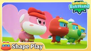  Learn Shape w/ GoGo Dino Babyland | 06 Land in Shapes Challenge | Color Play | Dinosaurs for Kids