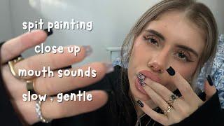 ASMR for sleep: gentle spit painting (close up, visual triggers for relaxation)