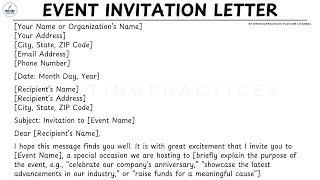 [LETTER TEMPLATE] How To Write An Event Invitation Letter Step by Step Guide | Writing Practices