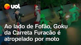 'Goku' da Carreta Furacão é atropelado por moto durante apresentação em Minas Gerais; veja vídeo