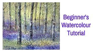 Bluebells Woods Watercolour Landscape Tutorial For Beginners