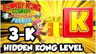 Donkey Kong Country Tropical Freeze: 3-K (Secret KONG Levels Tips Full Run Through Wii U 1080p HD)