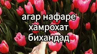 Гиря кардан  зебост,агар нафаре бошад,ки оби чашмонатро тоза кунад.