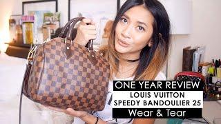 ONE YEAR WEAR & TEAR REVIEW | Louis Vuitton Speedy B 25 + What's in my bag
