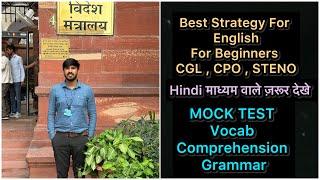 How To prepare English For SSC CGL,CPO ,STENO from scratch  Hindi Medium wale  Simple Strategy