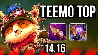 TEEMO vs AATROX (TOP) | 7 solo kills, 10/2/5, Rank 9 Teemo, Dominating | NA Master | 14.16