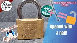 Lock opened with a nail and a bottle cap for NigBee's  giveaway #inappropriatetool [262]