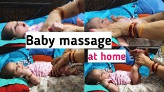 1 Month Baby Massage ️ || Night Routine Care || Baby Massage || Newborn oil massage ||