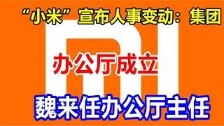 “小米”宣布人事变动：集团办公厅成立，魏来任办公厅主任