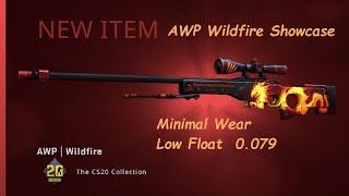 CSGO AWP Wildfire MW Showcase Minimal Wear 0.079 Low Float