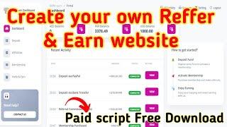 Create your own referral and earn website | referral website script | paid script free download