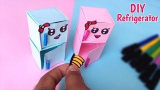 DIY MINI PAPER REFRIGERATOR/ Paper Craft/ Easy Origami Refrigerator DIY / Paper Crafts Easy