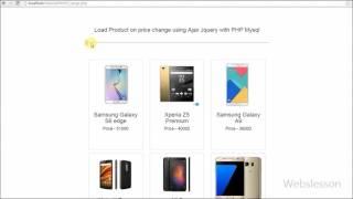 How to load Product on price change using Ajax Jquery with PHP Mysql