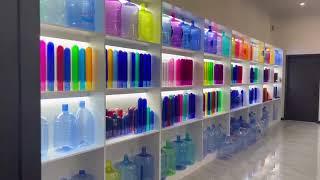 colorful PET preforms of bottles