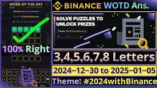 2024 with Binance WOTD | Binance New WODL Answers Today | All Letters Word of the day