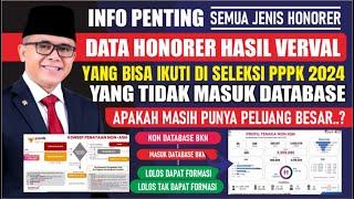 WAJIB SIMAK..!! HASIL VERVAL DATA FINAL HONORER YANG BISA IUKUT DI SELEKSI PPPK 2024 (P1,P2,P3,PR1)