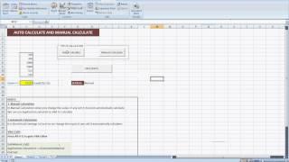 Excel VBA Solution: Automatic calculation and manual calculation