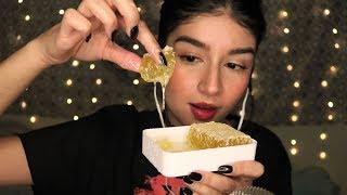 ASMR Eating RAW HONEYCOMB | Satisfying Mouth Sounds, Sticky & Chewy 