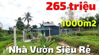 [Đã Bán] Nhà Vườn 265 triệu rộng 1000m2 có ao nuôi cá vườn cây ăn trái mặt tiền bờ kênh ở Tây Ninh