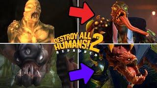 Destroy All Humans! 2 Reprobed Remake Comparison (All Bosses)