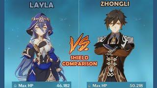 Layla Vs Zhongli - Shield Strength Comparison - Genshin Impact