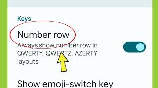 Number Row Setting in Google Keyboard