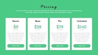 How to build the Responsive Pricing Table Section Using HTML and CSS