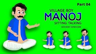 green screen village man sitting pose | talking animation | different expression | cartoon character